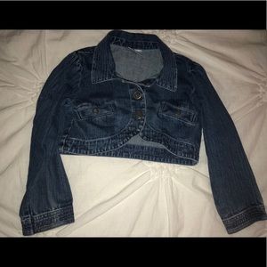 Hanna Andersson girls cropped jean jacket
